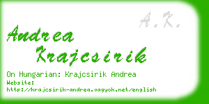 andrea krajcsirik business card